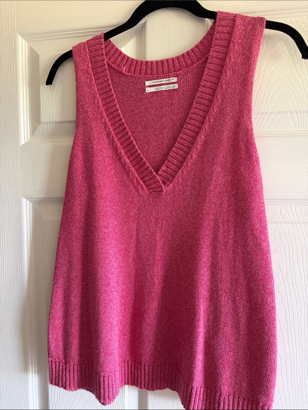 Anthropologie Rose Pink V-Neck Knit Tank